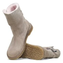 Birkenstock Uppsala Shearling Suede Leather Gray Taupe -Birkenstock Shop 1023742 sole