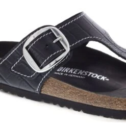 Birkenstock Gizeh Big Buckle Natural Leather Patent Black -Birkenstock Shop 1023779 detail 1