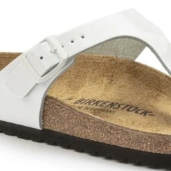 Birkenstock Gizeh Natural Leather Patent Patent White -Birkenstock Shop 1023897 detail 1