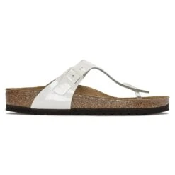 Birkenstock Gizeh Natural Leather Patent Patent White -Birkenstock Shop 1023897 side