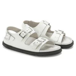 Birkenstock Cannes Leather White -Birkenstock Shop 1023951 pair