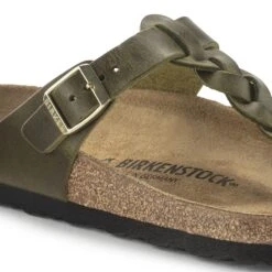 Birkenstock Gizeh Braided Oiled Leather Olive Green -Birkenstock Shop 1023969 detail 1