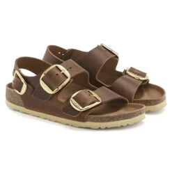 Birkenstock Milano Big Buckle Oiled Leather Cognac -Birkenstock Shop 1023972 pair