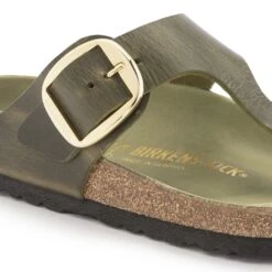 Birkenstock Gizeh Big Buckle Oiled Leather Olive Green -Birkenstock Shop 1023976 detail 1