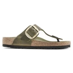Birkenstock Gizeh Big Buckle Oiled Leather Olive Green -Birkenstock Shop 1023976 side