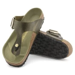 Birkenstock Gizeh Big Buckle Oiled Leather Olive Green -Birkenstock Shop 1023976 sole
