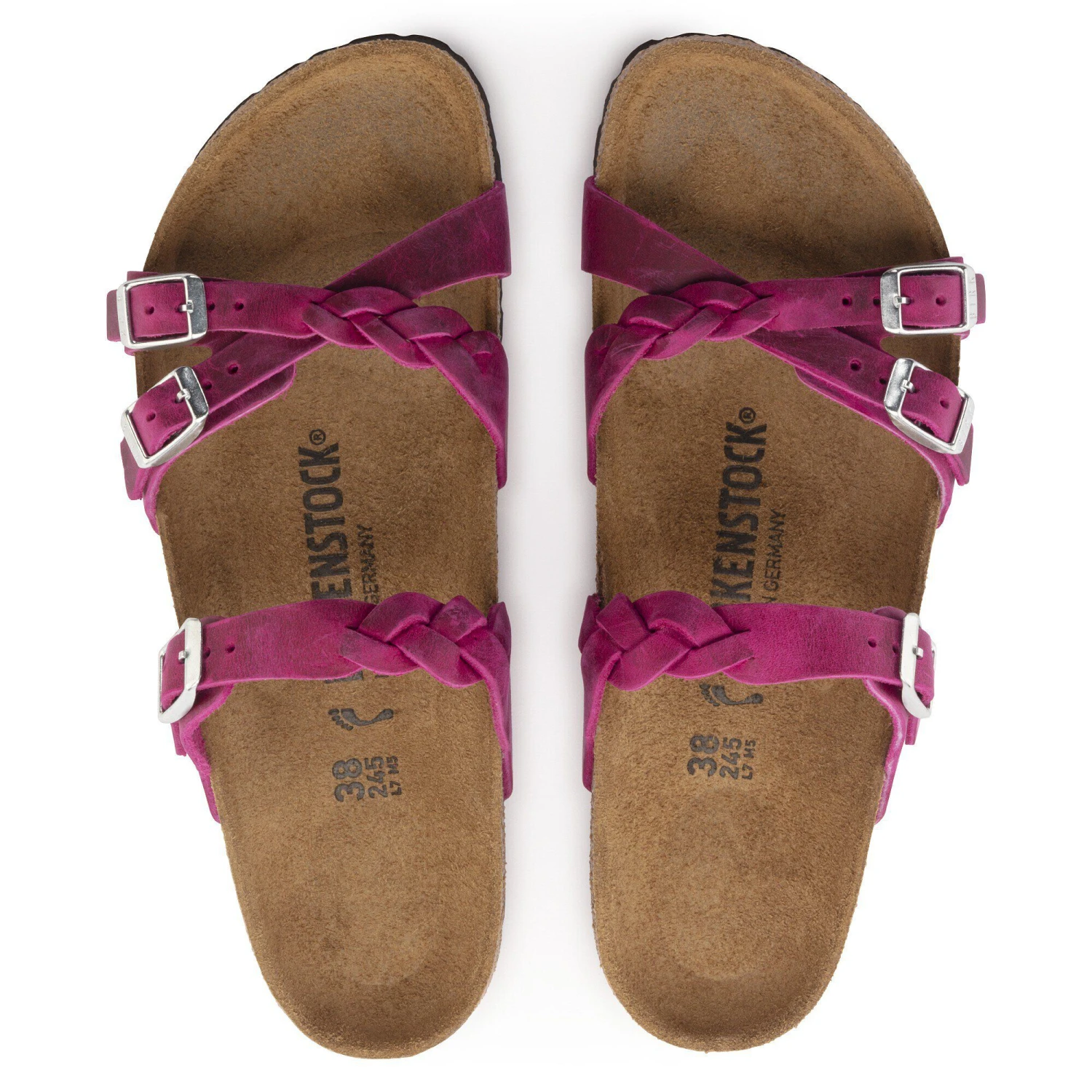 Birkenstock Franca Braided Oiled Leather Festival Fuchsia 2 Birkenstock Franca Braided Oiled Leather Festival Fuchsia - Image 2