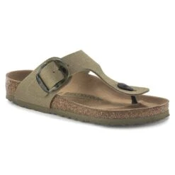 Birkenstock Gizeh Vegan Big Buckle Textile Faded Khaki