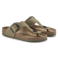 Birkenstock Gizeh Vegan Big Buckle Textile Faded Khaki -Birkenstock Shop 1023981 pair