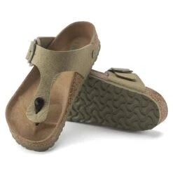 Birkenstock Gizeh Vegan Big Buckle Textile Faded Khaki -Birkenstock Shop 1023981 sole