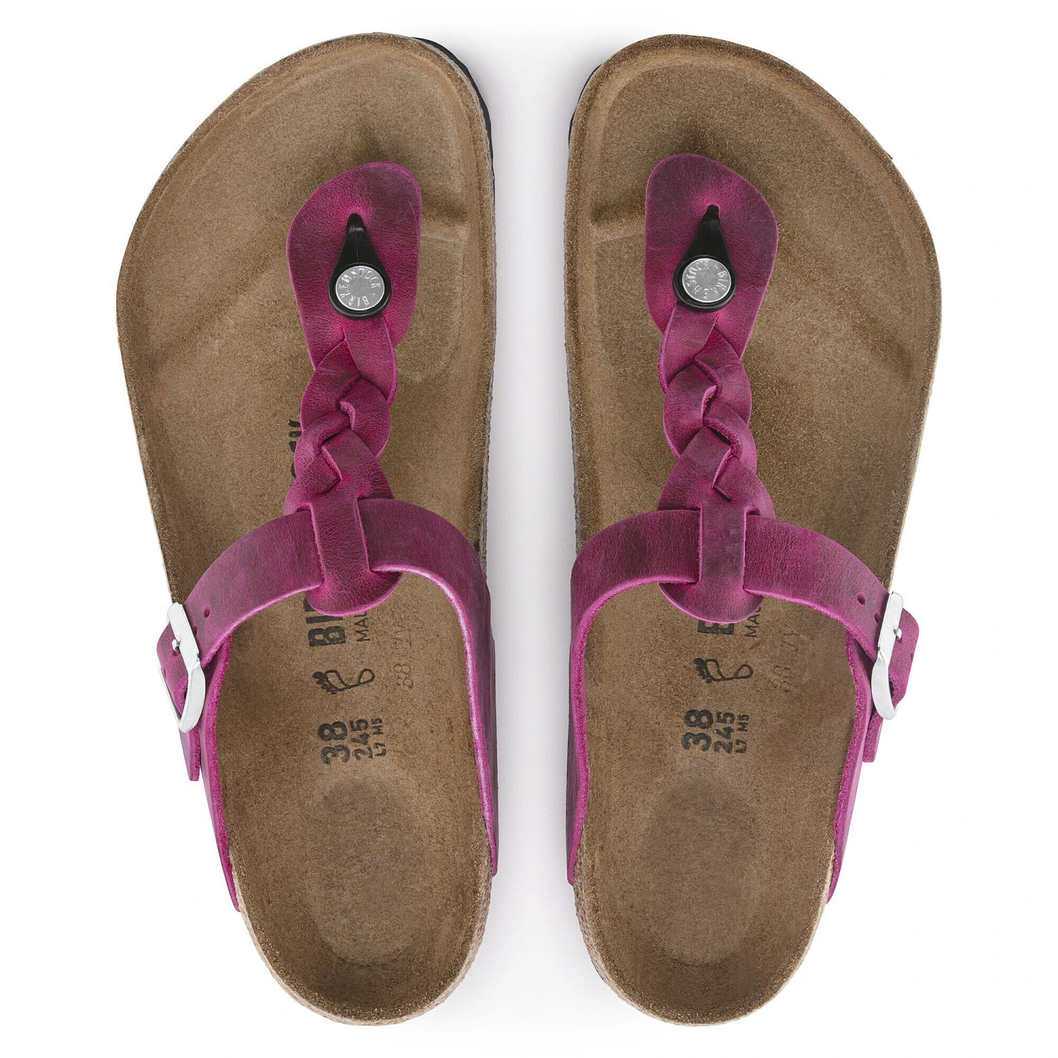 Birkenstock Gizeh Braided Oiled Leather Festival Fuchsia 2 Birkenstock Gizeh Braided Oiled Leather Festival Fuchsia - Image 2