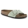 Birkenstock Madrid Big Buckle Nubuck Leather Matcha