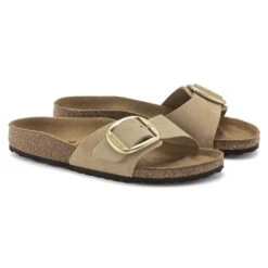 Birkenstock Madrid Big Buckle Nubuck Leather Sandcastle -Birkenstock Shop 1024009 pair