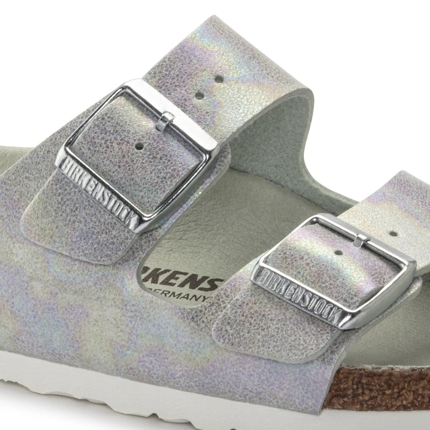 Birkenstock Arizona Vegan Microfiber Iridescent Matcha 5 Birkenstock Arizona Vegan Microfiber Iridescent Matcha - Image 5