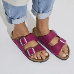 Birkenstock Arizona Oiled Leather Festival Fuchsia -Birkenstock Shop 1024047 f closeup f