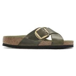 Birkenstock Siena Big Buckle Oiled Leather Olive Green 11 Birkenstock Siena Big Buckle Oiled Leather Olive Green -Birkenstock Shop 1024053 side