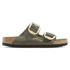 Birkenstock Arizona Big Buckle Oiled Leather Olive Green -Birkenstock Shop 1024071 side