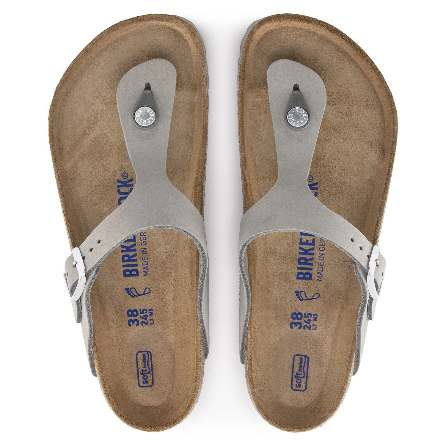 Birkenstock Gizeh Soft Footbed Nubuck Leather Dove Gray 2 Birkenstock Gizeh Soft Footbed Nubuck Leather Dove Gray - Image 2