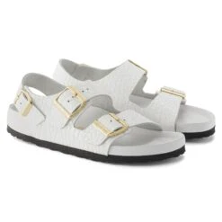 Birkenstock Milano Embossed Leather Emboss White -Birkenstock Shop 1024160 pair
