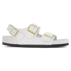 Birkenstock Milano Embossed Leather Emboss White -Birkenstock Shop 1024160 side