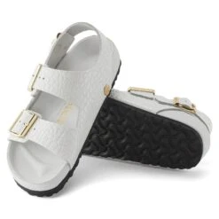 Birkenstock Milano Embossed Leather Emboss White -Birkenstock Shop 1024160 sole