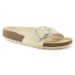 Birkenstock Madrid Big Buckle Natural Leather Patent High Shine Butter
