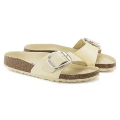 Birkenstock Madrid Big Buckle Natural Leather Patent High Shine Butter -Birkenstock Shop 1024173 pair