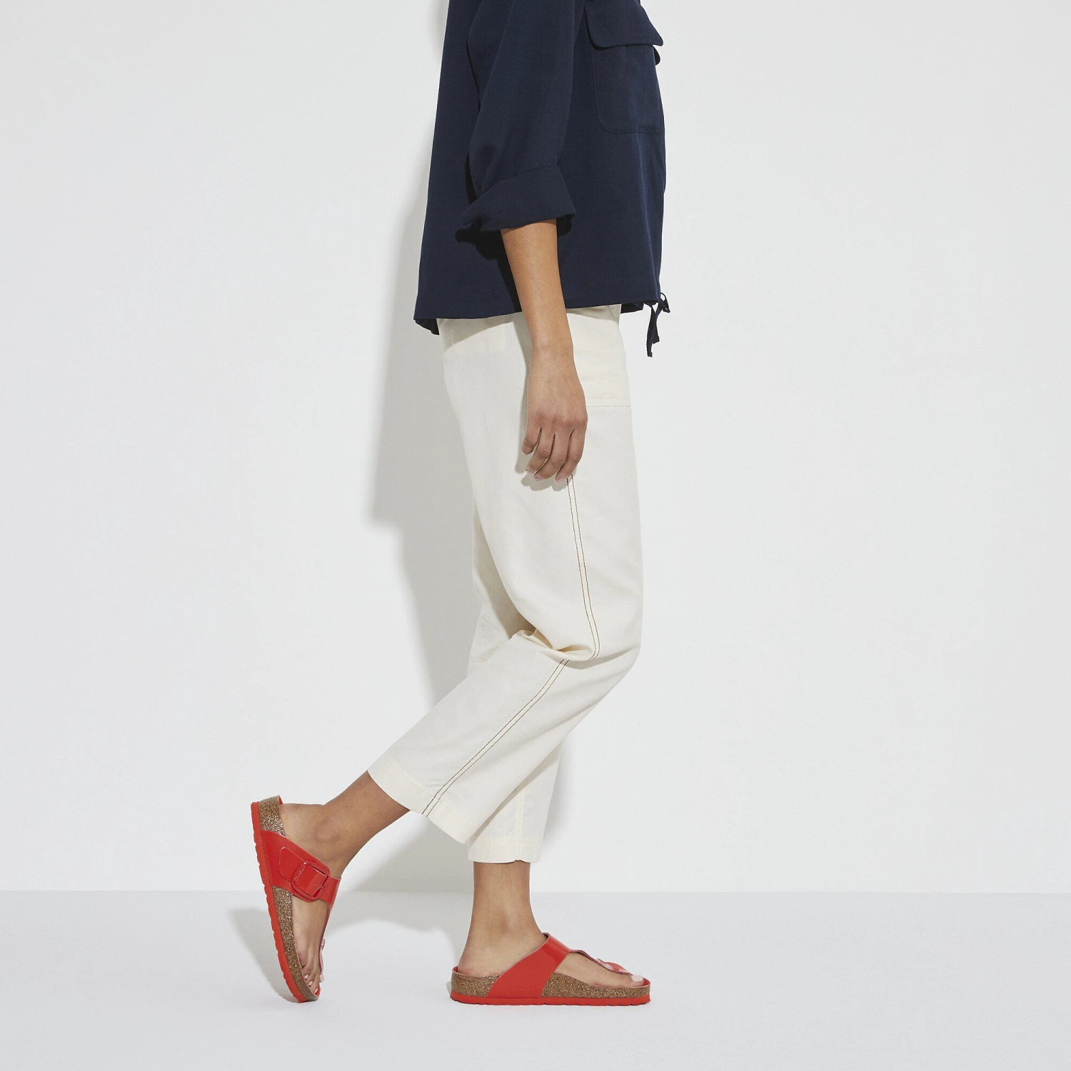 Birkenstock Gizeh Big Buckle Natural Leather Patent High Shine Tomato 4 Birkenstock Gizeh Big Buckle Natural Leather Patent High Shine Tomato - Image 4