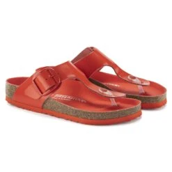Birkenstock Gizeh Big Buckle Natural Leather Patent High Shine Tomato 15 Birkenstock Gizeh Big Buckle Natural Leather Patent High Shine Tomato -Birkenstock Shop 1024176 pair