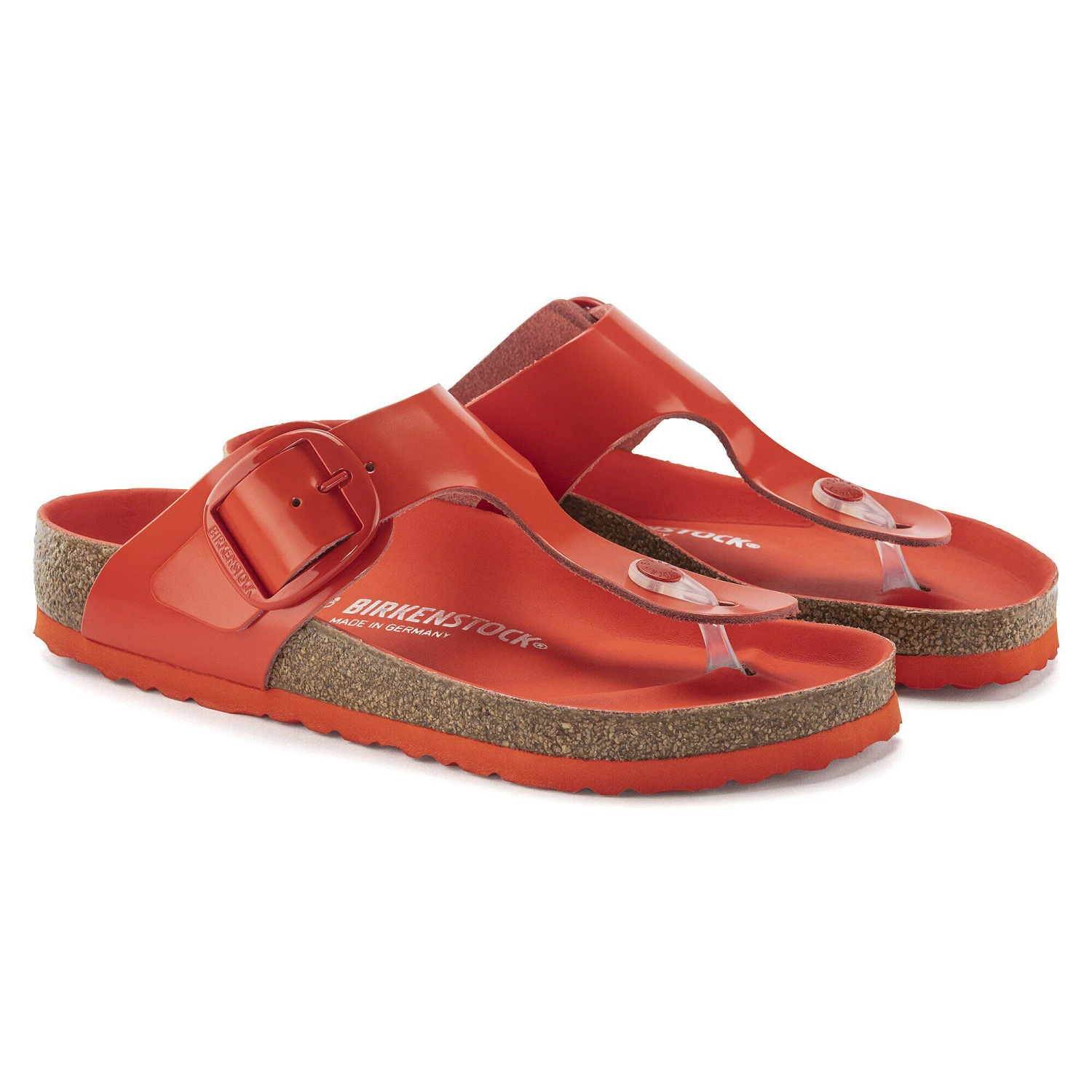 Birkenstock Gizeh Big Buckle Natural Leather Patent High Shine Tomato 7 Birkenstock Gizeh Big Buckle Natural Leather Patent High Shine Tomato - Image 7