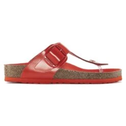 Birkenstock Gizeh Big Buckle Natural Leather Patent High Shine Tomato 11 Birkenstock Gizeh Big Buckle Natural Leather Patent High Shine Tomato -Birkenstock Shop 1024176 side