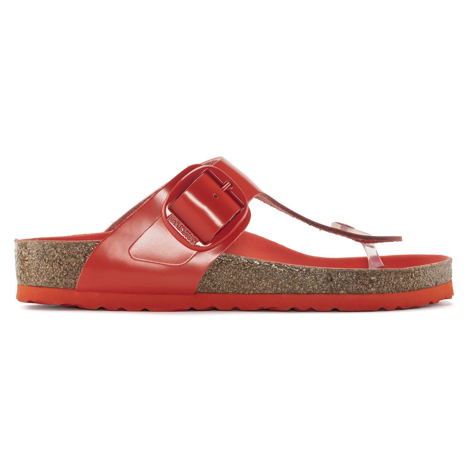 Birkenstock Gizeh Big Buckle Natural Leather Patent High Shine Tomato 3 Birkenstock Gizeh Big Buckle Natural Leather Patent High Shine Tomato - Image 3
