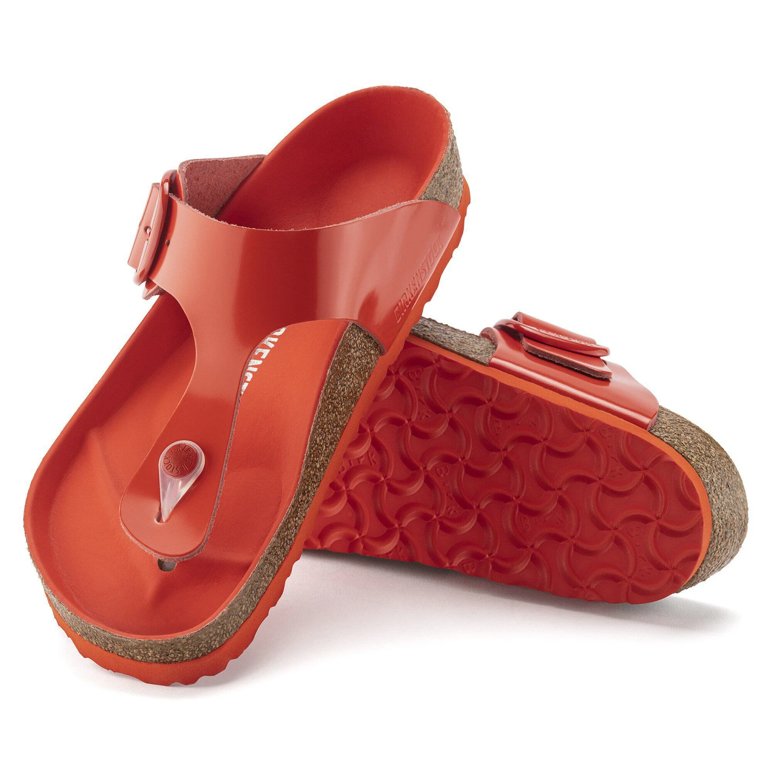Birkenstock Gizeh Big Buckle Natural Leather Patent High Shine Tomato 8 Birkenstock Gizeh Big Buckle Natural Leather Patent High Shine Tomato - Image 8