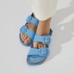 Birkenstock Milano Big Buckle Natural Leather Patent High Shine Sky Blue -Birkenstock Shop 1024185 detail 8