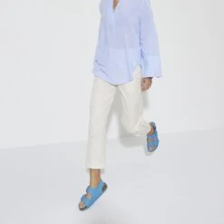 Birkenstock Milano Big Buckle Natural Leather Patent High Shine Sky Blue -Birkenstock Shop 1024185 f look f