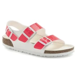 Birkenstock Milano Birko-Flor Patent Neon Pink/White Patent