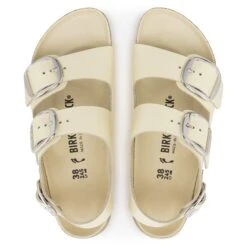 Birkenstock Milano Big Buckle Natural Leather Patent High Shine Butter -Birkenstock Shop 1024207 top