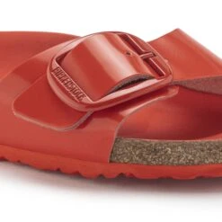 Birkenstock Madrid Big Buckle Natural Leather Patent High Shine Tomato -Birkenstock Shop 1024272 detail 1