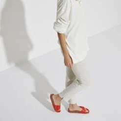 Birkenstock Madrid Big Buckle Natural Leather Patent High Shine Tomato -Birkenstock Shop 1024272 f look f