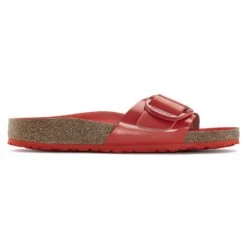Birkenstock Madrid Big Buckle Natural Leather Patent High Shine Tomato -Birkenstock Shop 1024272 side