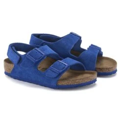 Birkenstock Milano HL Suede Kids Suede Leather Ultra Blue -Birkenstock Shop 1024375 pair