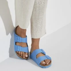 Birkenstock Arizona Vegan Textile Sky Blue -Birkenstock Shop 1024394 f closeup f