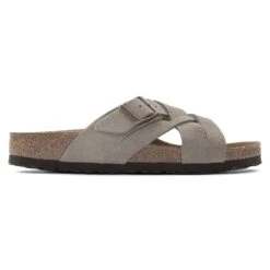 Birkenstock Lugano Soft Footbed Suede Leather Taupe -Birkenstock Shop 1024513 side