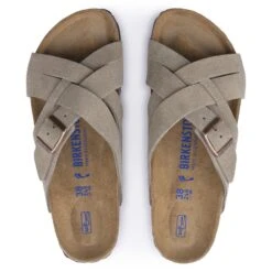 Birkenstock Lugano Soft Footbed Suede Leather Taupe -Birkenstock Shop 1024513 top