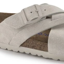 Birkenstock Lugano Soft Footbed Suede Leather Antique White -Birkenstock Shop 1024534 detail 1