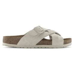 Birkenstock Lugano Soft Footbed Suede Leather Antique White -Birkenstock Shop 1024534 side