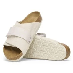 Birkenstock Kyoto Nubuck-Suede Leather Antique White -Birkenstock Shop 1024535 sole