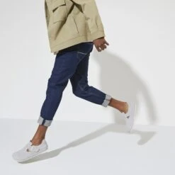 Birkenstock London Suede Leather Antique White -Birkenstock Shop 1024573 f look m