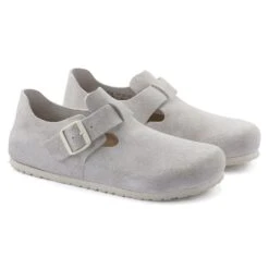 Birkenstock London Suede Leather Antique White -Birkenstock Shop 1024573 pair