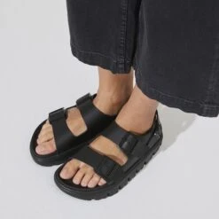 Milano Chunky Leather Black -Birkenstock Shop 1024608 f closeup f